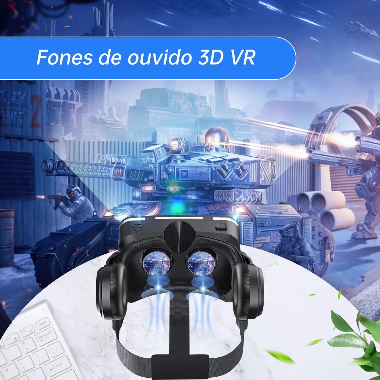 Essencial VR Glasses - Óculos de Realidade Virtual 3D para Smartphones