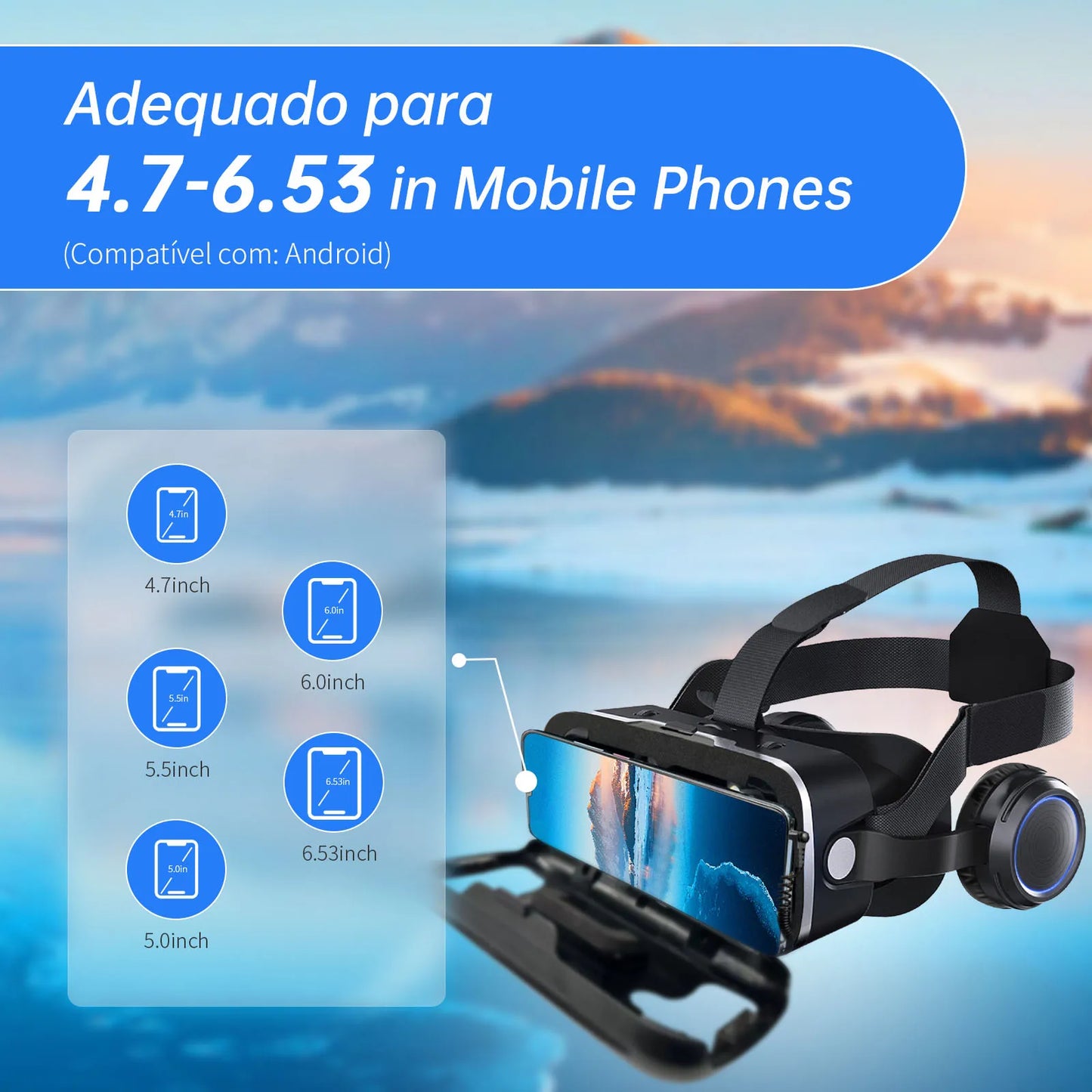 Essencial VR Glasses - Óculos de Realidade Virtual 3D para Smartphones