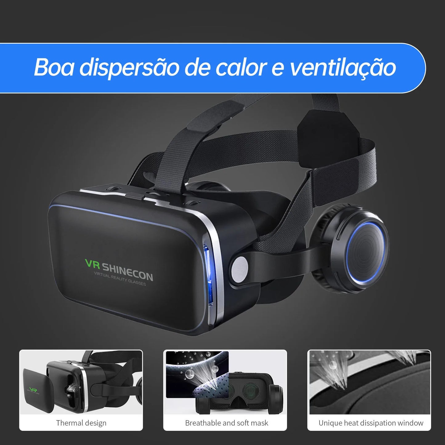 Essencial VR Glasses - Óculos de Realidade Virtual 3D para Smartphones