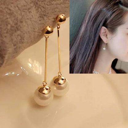 New Classic Elegant Imitation Pearl Dangle Earrings For Women Crystal Long Tassel Exquisite Drop Earring Wedding Jewelry